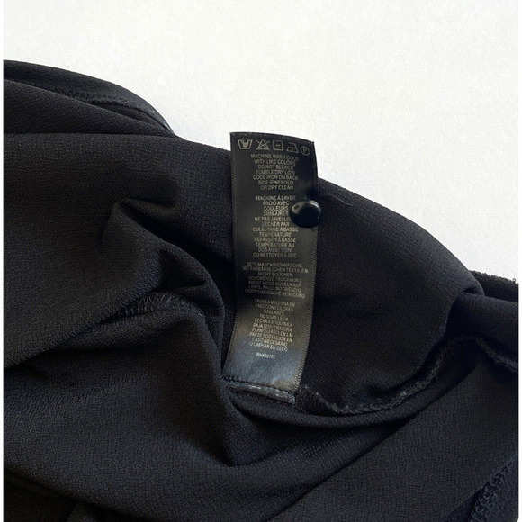 Adrianna Papell Blouse Top Womens Plus Size 1X Black Mesh Short Bell Sleeve - Picture 7 of 9